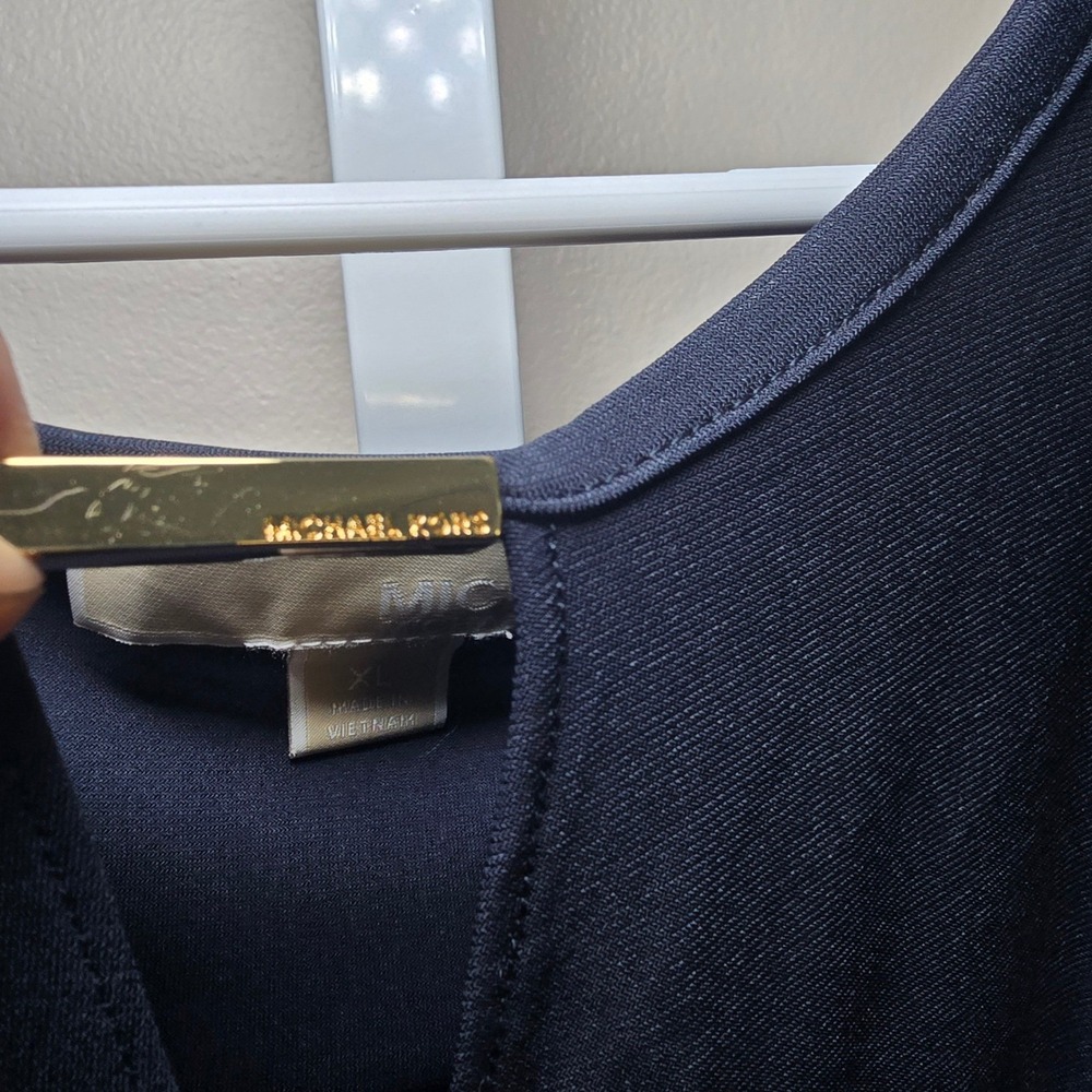 Michael Kors‎ Womens XL Sleeveless Top Blouse Navy Blue